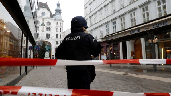 Policía en Viena, Austria Policía en Viena, Austria - Sputnik Mundo