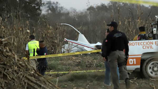 El helicóptero siniestrado en Puebla, México - Sputnik Mundo