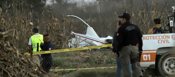 El helicóptero siniestrado en Puebla, México - Sputnik Mundo