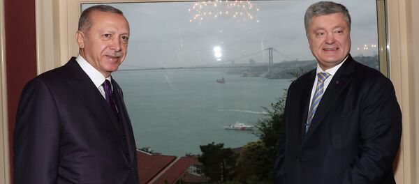 El presidente turco, Recep Tayyip Erdogan, y su homólogo ucraniano, Petró Poroshenko - Sputnik Mundo