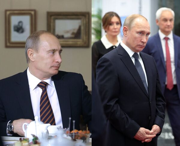El actual presidente de Rusia, Vladímir Putin, en octubre del 2009 / enero del 2019 - Sputnik Mundo