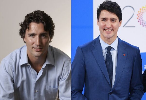 El actual primer ministro canadiense, Justin Trudeau, en el 2008 / en el 2018 - Sputnik Mundo