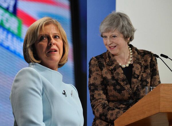 La actual primera ministra del Reino Unido, Theresa May, en el 2009 / en el 2018 - Sputnik Mundo