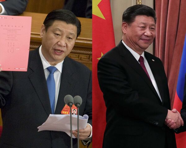El actual presidente de China, Xi Jinping, en el 2008 / 2018 - Sputnik Mundo