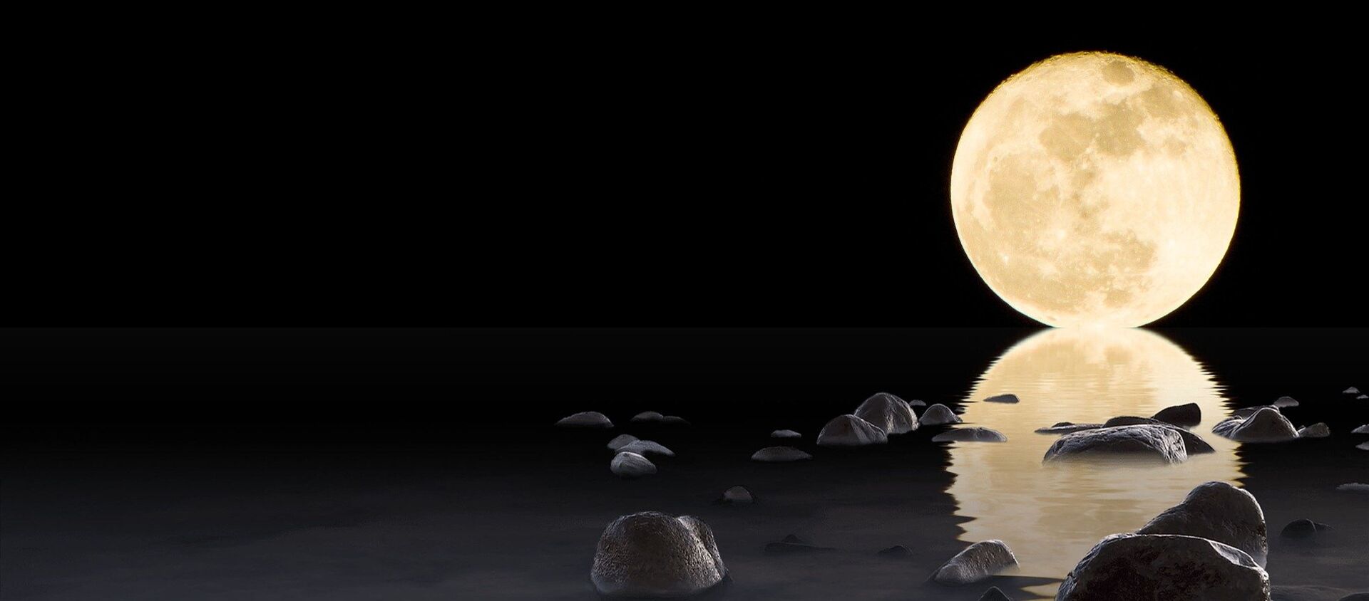 La Luna y su reflejo en agua - Sputnik Mundo, 1920, 09.07.2020