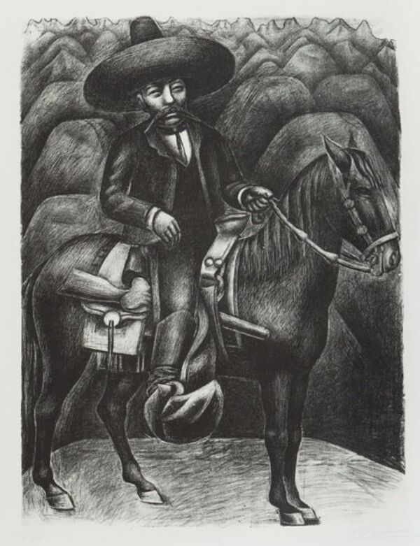 Emiliano Zapata, de David Alfaro Siqueiros, obra integrante de la 'Exposición Pendiente'.  - Sputnik Mundo