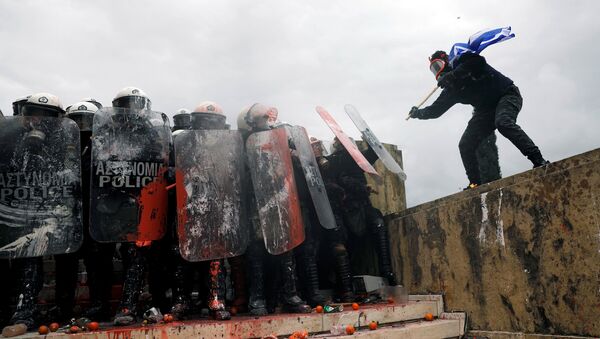 Enfrentamientos en Atenas - Sputnik Mundo
