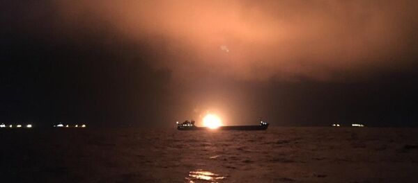Incendio en un buque en el estrecho de Kerch - Sputnik Mundo