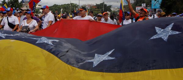 Protestas antigubernamentales en Caracas, Venezuela - Sputnik Mundo