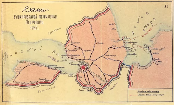 Uno de los documentos desclasificados, un mapa del territorio asediado de Leningrado Uno de los documentos desclasificados, un mapa del territorio asediado de Leningrado - Sputnik Mundo