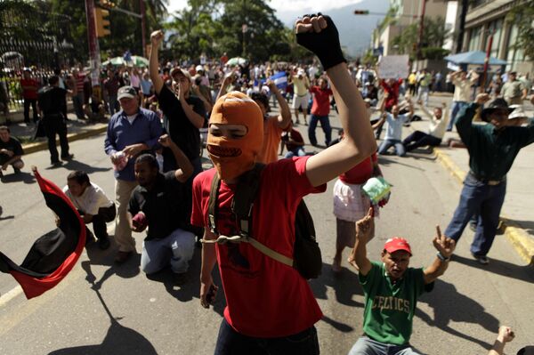 Manifestación de protesta en San Pedro Sula, 29 de noviembre de 2009 - Sputnik Mundo