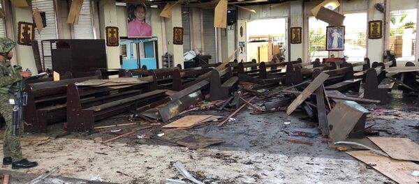 Lugar del atentado en Joló - Sputnik Mundo