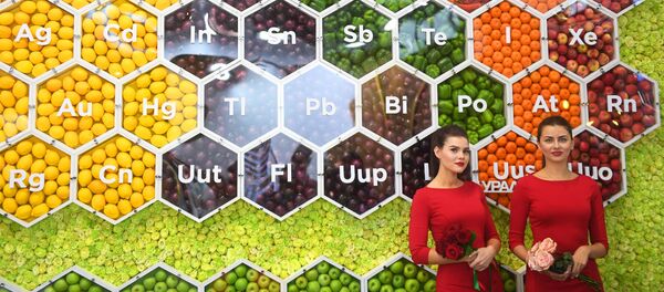 Una tabla periódica en una exposición agrícola en Moscú - Sputnik Mundo