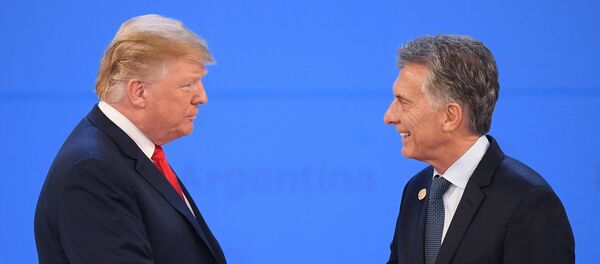 El presidente de EEUU, Donald Trump, y su par argentino, Mauricio Macri - Sputnik Mundo