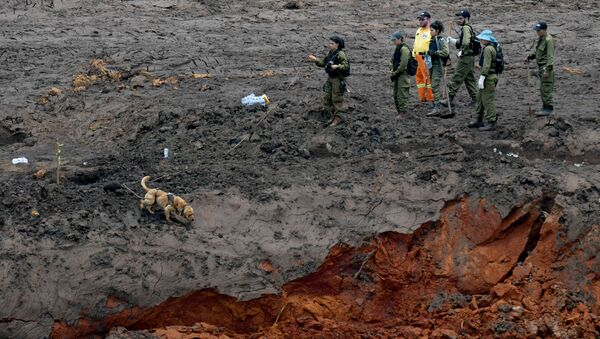 Militares israelíes durante la búsqueda de víctimas en la región de Brumadinho, Brasil - Sputnik Mundo