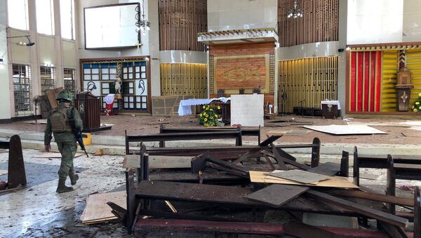 Lugar del atentado en Joló, Filipinas - Sputnik Mundo