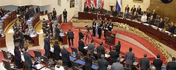 Salón de sesiones de la Asamblea Legislativa (parlamento) de El Salvador (Archivo) - Sputnik Mundo