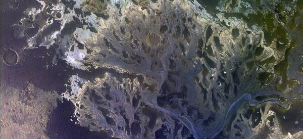 El delta de un río extinto en el cráter Eberswalde, en Marte - Sputnik Mundo