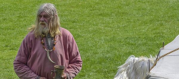 Un hombre disfrazado de viking (imagen ilustrativa) Un hombre disfrazado de viking (imagen ilustrativa) - Sputnik Mundo