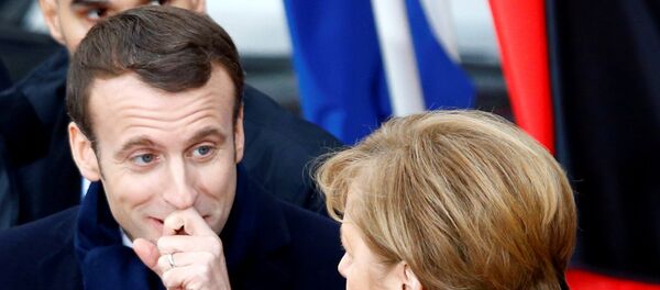 La canciller alemana, Angela Merkel, y el presidente francés, Emmanuel Macron La canciller alemana, Angela Merkel, y el presidente francés, Emmanuel Macron - Sputnik Mundo