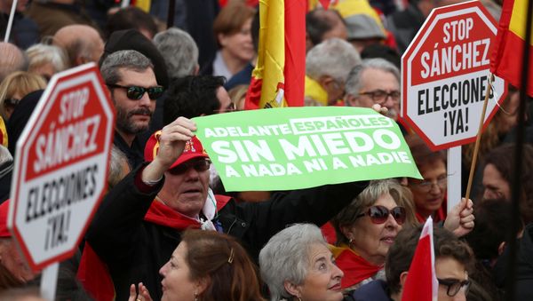 Protestas en Madrid Protestas en Madrid - Sputnik Mundo