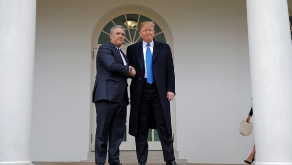 Iván Duque, presidente de Colombia y Donald Trump, presidente de EEUU Iván Duque, presidente de Colombia y Donald Trump, presidente de EEUU - Sputnik Mundo