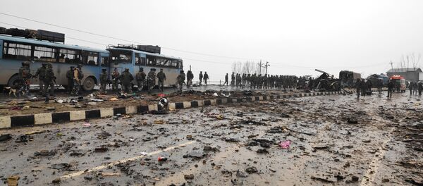 El lugar del atentado en Cachemira, la India - Sputnik Mundo