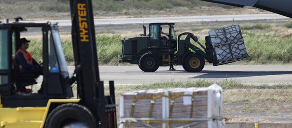 Ayuda Humanitaria llega al aeropuerto Camilo Daza en Cúcuta, Colombia - Sputnik Mundo