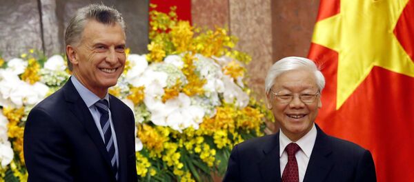 El presidente de Argentina, Mauricio Macri, y su par de Vietnam, Nguyen Phu Trong - Sputnik Mundo