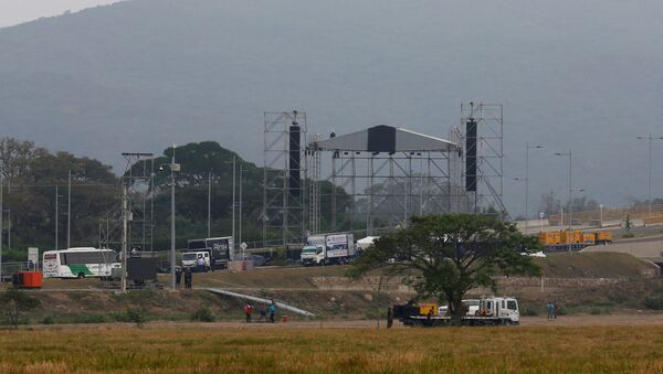Preparación del concierto Venezuela Live Aid en el puente de Tienditas (Cúcuta, nordeste de Colombia) - Sputnik Mundo