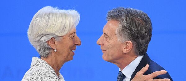Christine Lagarde, directora gerente del FMI; y Mauricio Macri, presidente de Argentina, durante la cumbre del G20 2018 en Buenos Aires - Sputnik Mundo