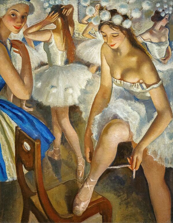 Zinaída Serebriakova 'Vestidor de ballet. Copos de nieve, ballet 'El cascanueces' 1923 - Sputnik Mundo