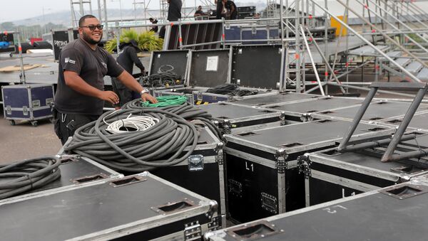 Preparación del concierto Venezuela Live Aid en el puente de Tienditas (Cúcuta, nordeste de Colombia) - Sputnik Mundo