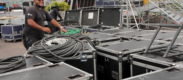 Preparación del concierto Venezuela Live Aid en el puente de Tienditas (Cúcuta, nordeste de Colombia) - Sputnik Mundo