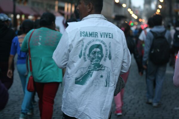 Marcha en Ciudad de México por Samir Flores, activista contra el Proyecto Integral Morelos asesinado a mediados de febrero. - Sputnik Mundo