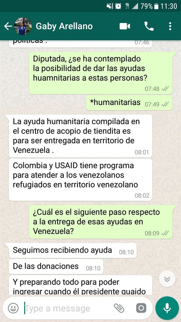 La respuesta de la diputada opositora venezolana Gaby Arellano a Sputnik en Whatsapp - Sputnik Mundo