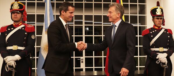 El lider opositor, Juan Guaidó y el presidente de Argentina, Mauricio Macri - Sputnik Mundo