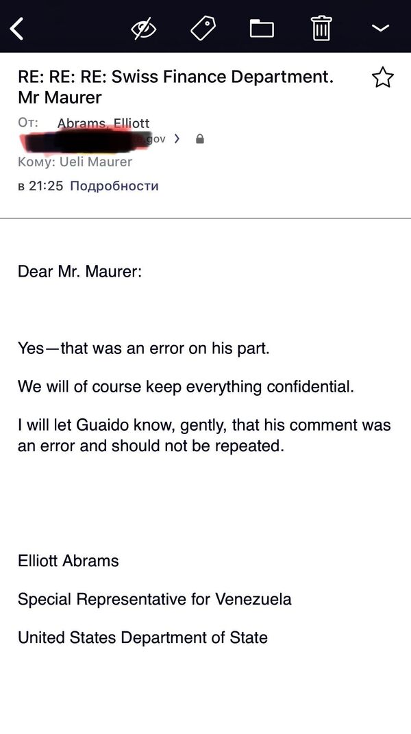 Correo enviado por Abrams a Maurer - Sputnik Mundo