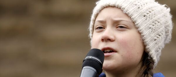 La activista medioambiental sueca de 16 años Greta Thunberg La activista medioambiental sueca de 16 años Greta Thunberg - Sputnik Mundo