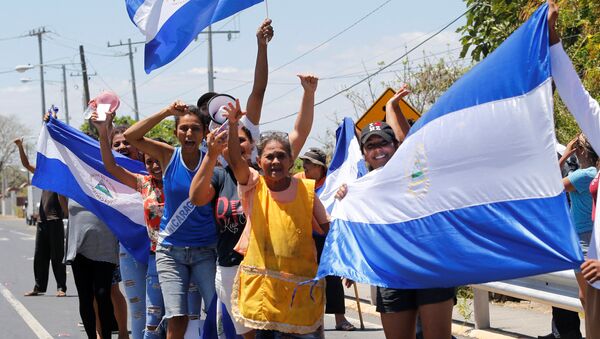 Los manifestantes en en Nicaragua (Archivo) - Sputnik Mundo