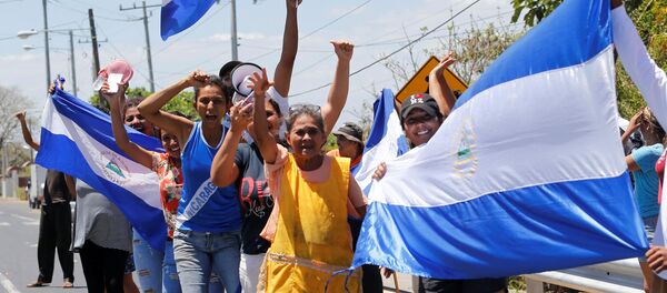 Los manifestantes en en Nicaragua (Archivo) - Sputnik Mundo