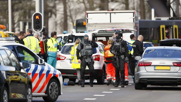 Lugar del tiroteo en la ciudad de Utrecht, Países Bajos Lugar del tiroteo en la ciudad de Utrecht, Países Bajos - Sputnik Mundo