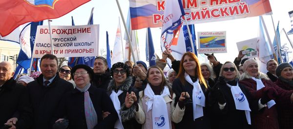 Una marcha en conmemoración a los 5 años de la reunificación de Crimea a Rusia Una marcha en conmemoración a los 5 años de la reunificación de Crimea a Rusia - Sputnik Mundo