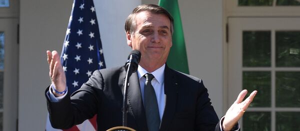 El presidnete de Brasil, Jair Bolsonaro, en EEUU - Sputnik Mundo