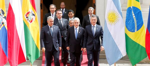 Sebastián Piñera, presidente de Chile junto a los mandatarios y representantes del bloque Prosur Sebastián Piñera, presidente de Chile junto a los mandatarios y representantes del bloque Prosur - Sputnik Mundo