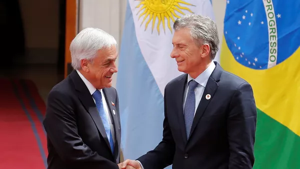 El presidente de Chile, Sebastián Piñera y su homólogo de Argentina, Mauricio Macri