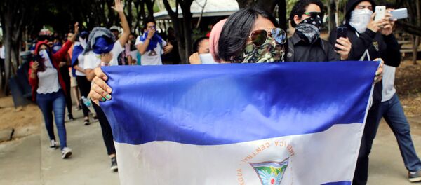 Los manifestantes en en Nicaragua (Archivo) - Sputnik Mundo