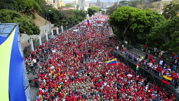 La manifestación chavista La manifestación chavista - Sputnik Mundo