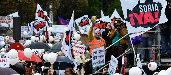 Manifestación de protesta en Madrid - Sputnik Mundo
