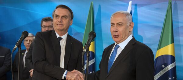El presidente de Brasil, Jair Bolsonaro, y el primer ministro israelí, Benjamín Netanyahu - Sputnik Mundo